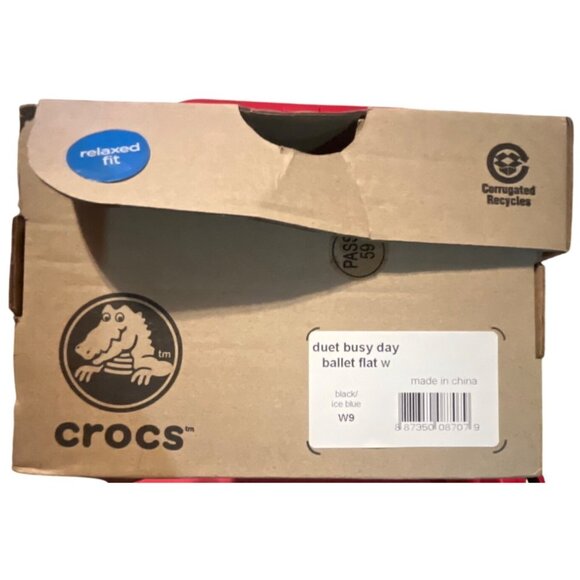 Pre-Loved Crocs Duet Busy Day Ballet Flats W Black & Blue Relaxed Fit - Picture 7 of 14